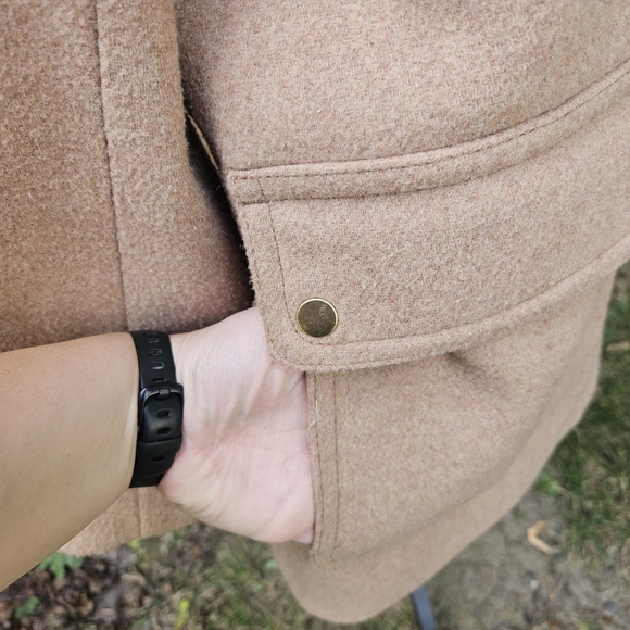 J. Crew Mercantile tan wool-blend Vail Parka size 14 - Picture 4 of 9